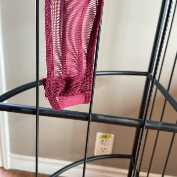 Dynamite Burgundy Mesh Bodysuit - Picture 5 of 5